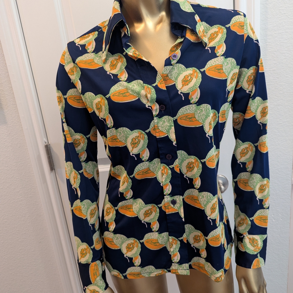 Vintage Navy Blue Melon Women's Top